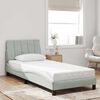 vidaXL Estructura de cama sin colch&oacute;n Hanko terciopelo gris claro 90x200 cm