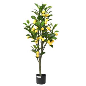 vidaXL Limonero artificial 136 hojas 120 cm verde