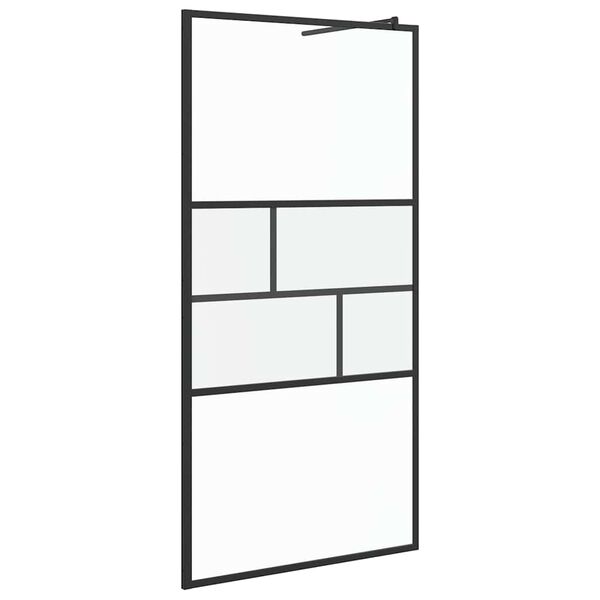 vidaXL Pared de Ducha Walk-in Negro 80 x 195 x 0.5 cm