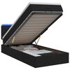 vidaXL Cama tipo otomana con colch&oacute;n y LED Negro 80 x 200 cm Tela