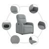 vidaXL Sill&oacute;n el&eacute;ctrico reclinable elevable de tela gris claro