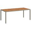 vidaXL Mesa de jard&iacute;n madera acacia rat&aacute;n sint&eacute;tico gris 190x90x75 cm