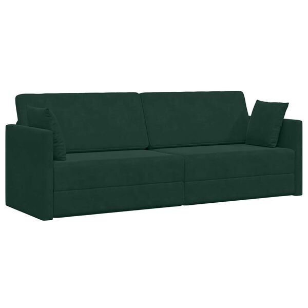 vidaXL Sof&aacute;-cama de piso 200cm Verde oscuro Terciopelo