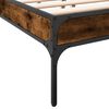 vidaXL Estructura cama madera ingeniería metal roble ahumado 135x190cm