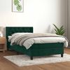 vidaXL Cama box spring con colch&oacute;n terciopelo verde oscuro 100x200 cm