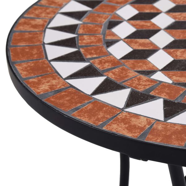 vidaXL Mesa bistr&oacute; de mosaico cer&aacute;mica marr&oacute;n 60 cm