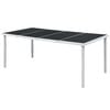 vidaXL Mesa de jard&iacute;n de acero negra 190x90x74 cm