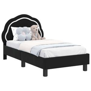 vidaXL Estructura de cama para ni&ntilde;os peque&ntilde;os con cabecera Negro