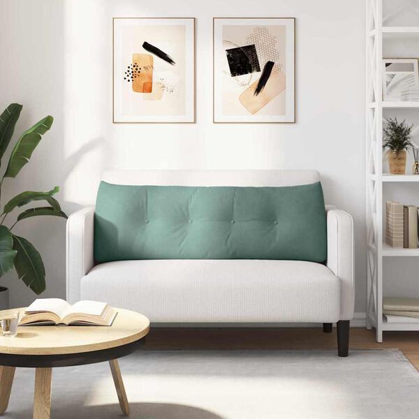 vidaXL Coj&iacute;n de Espalda Verde Mar 140 x 24 x 50 cm Terciopelo