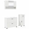 vidaXL Juego de muebles de ba&ntilde;o 3 pcs Madera engineered y metal