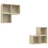 vidaXL Juego de muebles de sal&oacute;n 4 pzas madera ingenier&iacute;a roble Sonoma