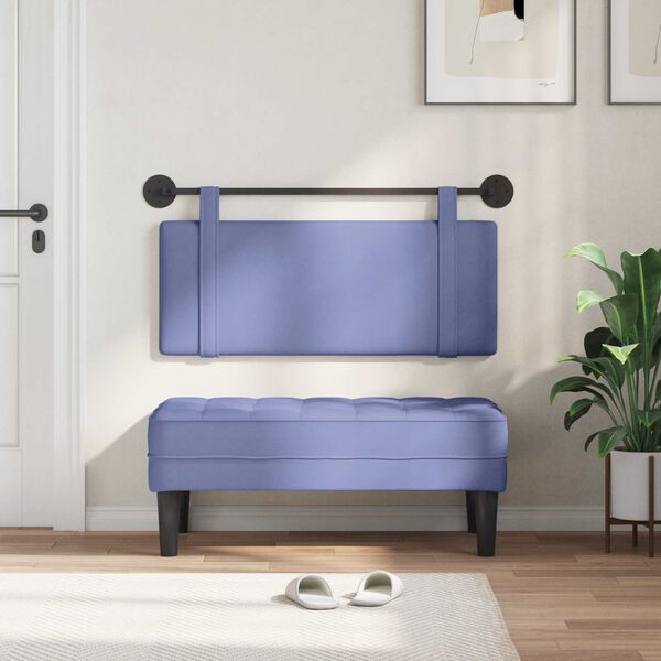 vidaXL Cabecera Colgante Liso Azul jeans 110 x 55 x 5 cm tela