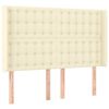 vidaXL Cabecero con orejas cuero sint&eacute;tico crema 147x16x118/128cm