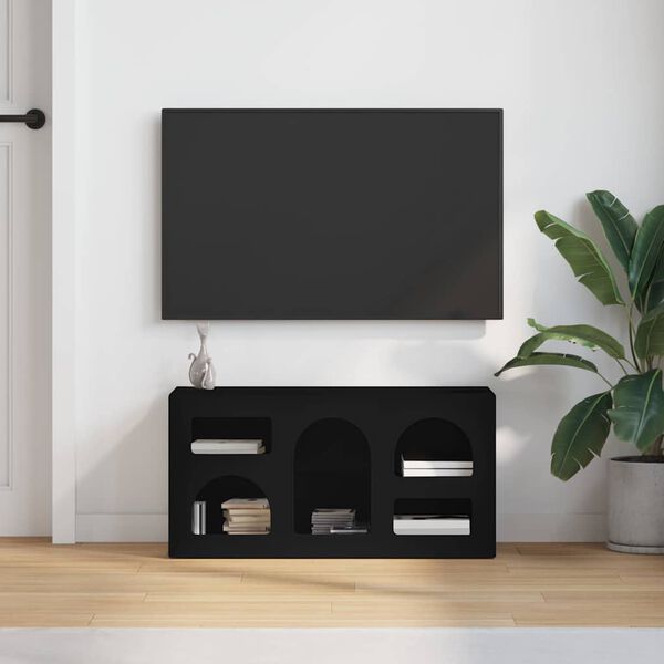 vidaXL Mueble de TV Negro 80 x 35 x 40 cm Madera de ingenier&iacute;a