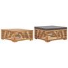 vidaXL Set de mesa reposapi&eacute;s de jard&iacute;n coj&iacute;n gris oscuro madera teca