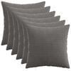 vidaXL Funda de almohada 6 uds. HEERLEN Gris oscuro 40 x 40 cm pana