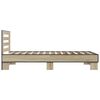 vidaXL Estructura cama madera ingenier&iacute;a metal roble Sonoma 75x190 cm