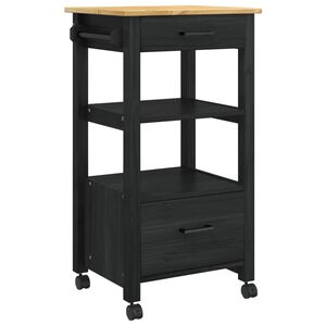 vidaXL Carro de Cocina MONZA Negro 48 x 40 x 88,5 cm