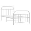 vidaXL Estructura cama sin colchón con estribo metal blanco 100x200 cm