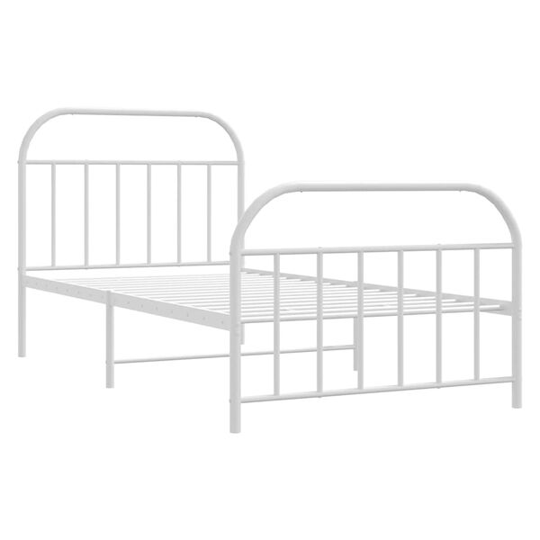 vidaXL Estructura cama sin colchón con estribo metal blanco 100x200 cm