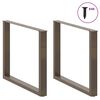 vidaXL Patas para mesa de comedor en forma de U (3 unidades, acero natural, 100 x 72-73 cm)