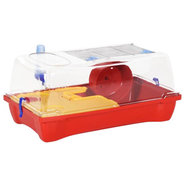 vidaXL Jaula para hámster polipropileno roja 57x33x26 cm