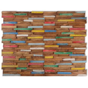 vidaXL Paneles revestimiento pared 10 uds madera maciza teca 1,03 m&sup2;