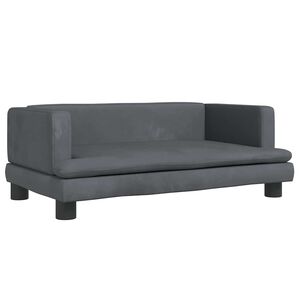 vidaXL Sof&aacute; para ni&ntilde;os de terciopelo gris oscuro 80x45x30 cm