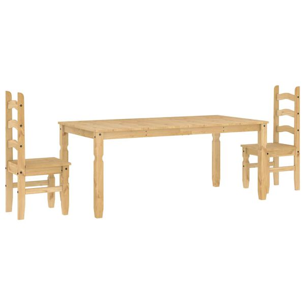 vidaXL Juego de comedor Panama 3 pzas madera maciza de pino