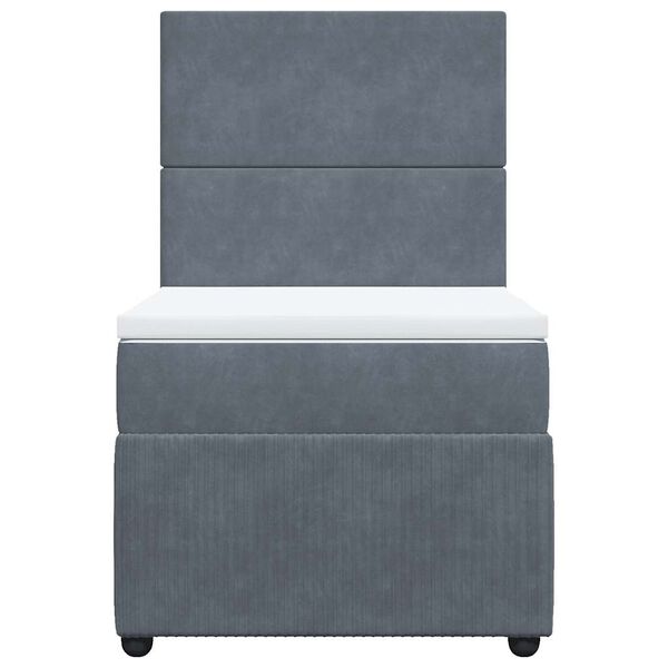 vidaXL Cama box spring con colchón terciopelo gris oscuro 100x200 cm