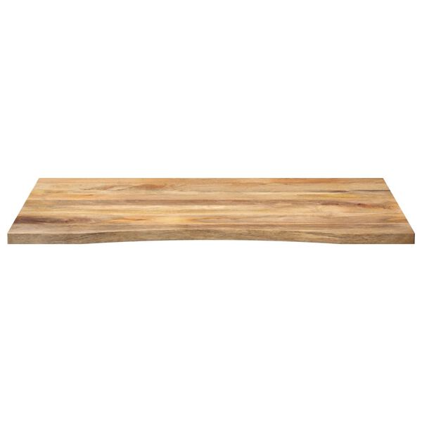 vidaXL Tablero escritorio con curva madera mango rugosa 110x80x2,5 cm