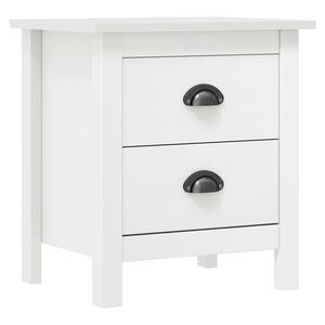 vidaXL Mesita de noche Hill madera maciza de pino blanco 46x35x49,5 cm