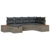 vidaXL Conjunto de sof&aacute;s de jard&iacute;n 6 uds. Gris rat&aacute;n sint&eacute;tico