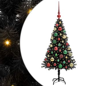 vidaXL &Aacute;rbol de Navidad con 150 LED con soporte Negro 120 cm PVC