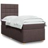 vidaXL Cama box spring con colch&oacute;n tela marr&oacute;n oscuro 100x200 cm