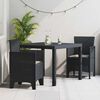 vidaXL Conjunto de Comedor de Jardín 3 pcs Antracita Ratan Polt