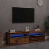 vidaXL Muebles de TV con luces LED 2 uds madera ingenier&iacute;a envejecida