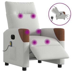 vidaXL Sill&oacute;n reclinable de masaje el&eacute;ctrico tela gris nube