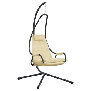 vidaXL Silla huevo colgante Acero 94 x 107 x 196,5 cm Beige