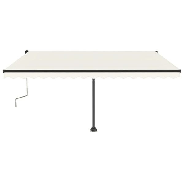 vidaXL Toldo manual retráctil con LED color crema 400x350 cm