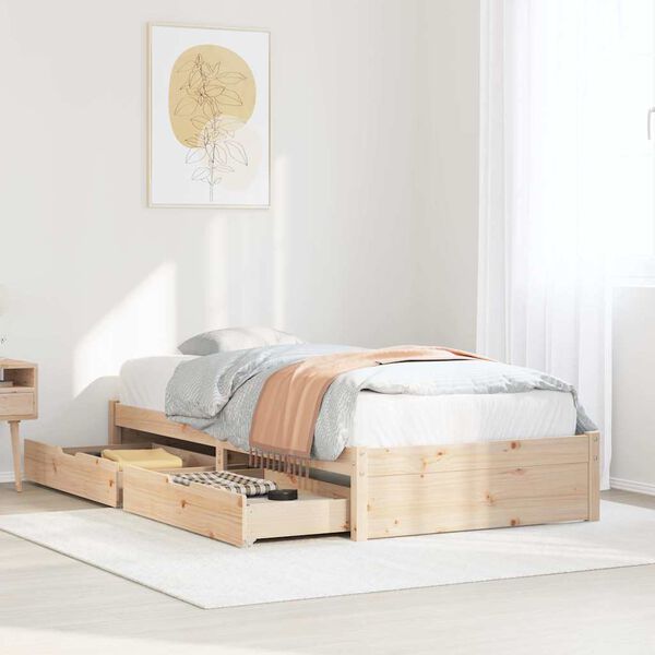 vidaXL Estructura de cama sin colch&oacute;n madera maciza de pino 90x190 cm