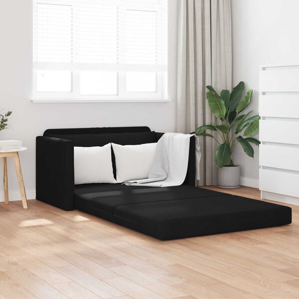 vidaXL Sof&aacute; cama 110cm Negro tela