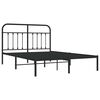 vidaXL Estructura cama sin colchón con cabecero metal negro 135x190 cm