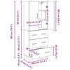 vidaXL Aparador alto 2 pcs Roble artesanal 69,5 x 34 x 180 cm