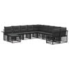 vidaXL Conjunto de sof&aacute;s de exterior 11 uds. Negro y Gris oscuro