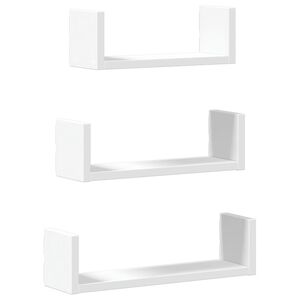 vidaXL Estante de pared 3 unidades madera de ingenier&iacute;a blanco