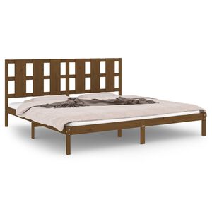 vidaXL Estructura de cama madera maciza de pino marr&oacute;n miel 200x200 cm
