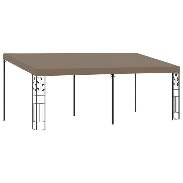 vidaXL Cenador con montaje en la pared gris taupe 6x3x2,5 m