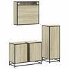 vidaXL Set de muebles de ba&ntilde;o 3 pzas madera contrachapada roble Sonoma