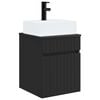 vidaXL Vanidad con lavabo de pared Negro 39 x 41 x 62,5 cm